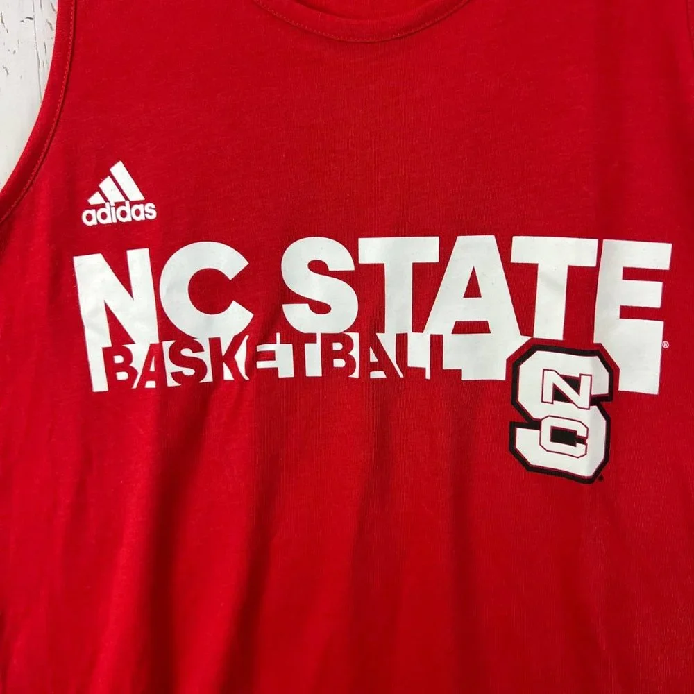 NC State Wolfpack NCAA Large Adidas Climalite Casual Sleeveless‎ Shirt New Men